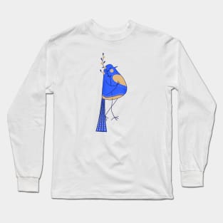 Blue love bird with yellow flowers for Ukraine Long Sleeve T-Shirt